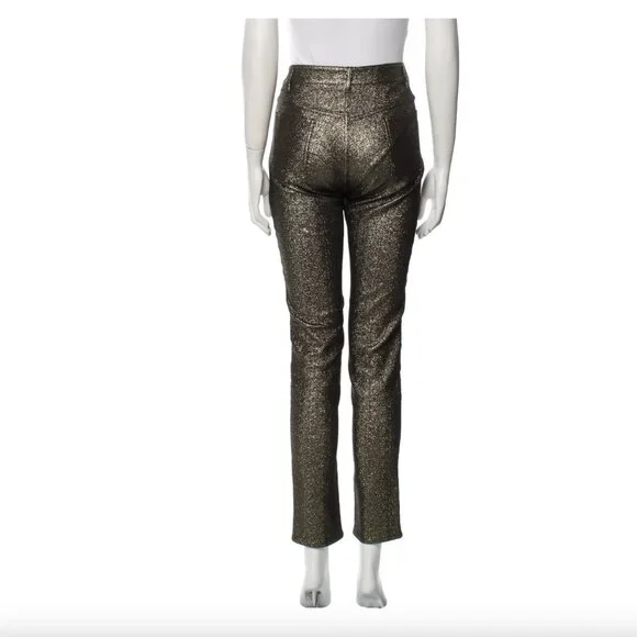 Isabel Marant Slim Metallic Gold Pants S - Picture 10 of 10